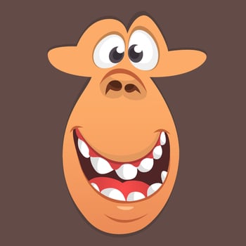 Cartoon happy monkey face avatar. Vector illustration