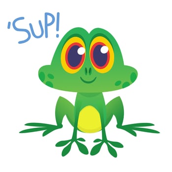 Funny Frog Cartoon. Vector illustration