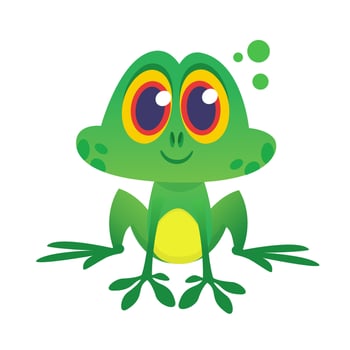Funny Frog Cartoon. Vector illustration