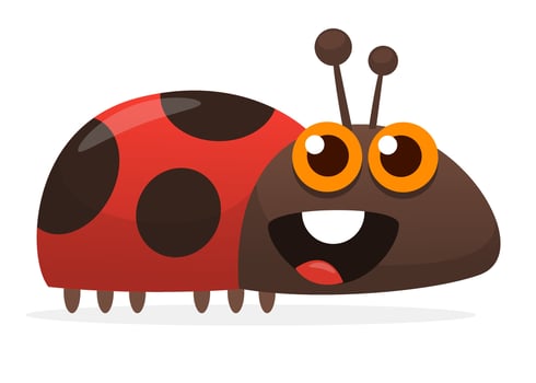 Cute cartoon ladybug. Vector illustration isolated