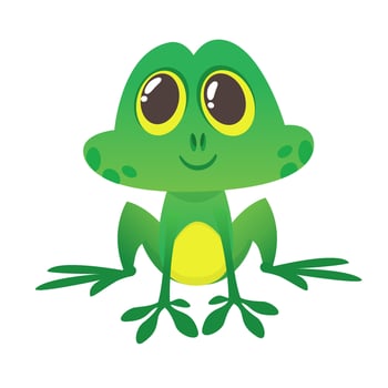 Funny Frog Cartoon. Vector illustration