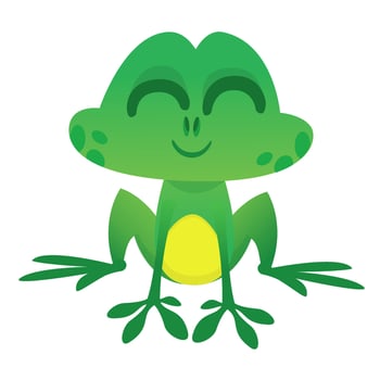 Funny Frog Cartoon. Vector illustration