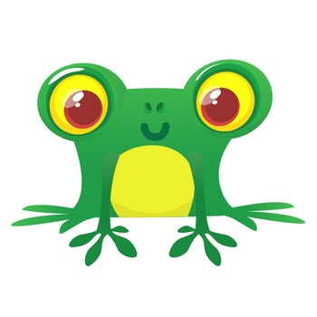 Funny Frog Cartoon. Vector illustration
