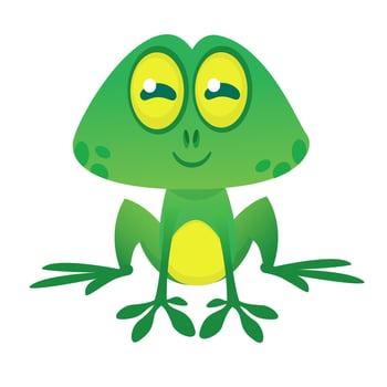 Funny Frog Cartoon. Vector illustration