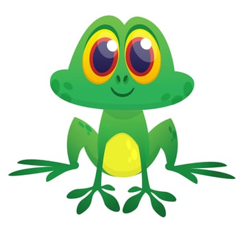 Funny Frog Cartoon. Vector illustration