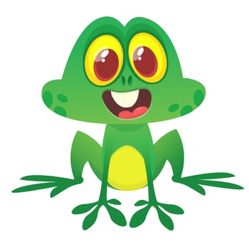 Funny Frog Cartoon. Vector illustration