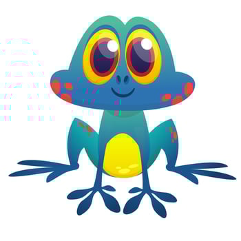 Funny Frog Cartoon. Vector illustration