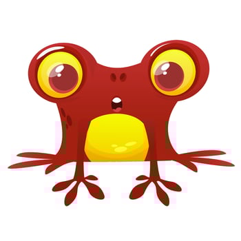 Funny Frog Cartoon. Vector illustration