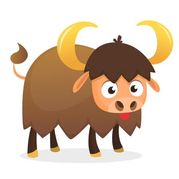 Vector illustration of Cartoon Buffalo