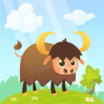 American bison cartoon vector