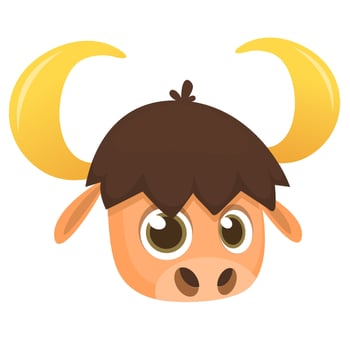 Vector illustration of Cartoon Buffalo head