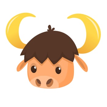 Vector illustration of Cartoon Buffalo head