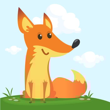 Cute cartoon fox. Vector illustration