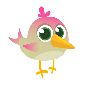Funny blue bird cartoon. Vector illustration