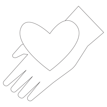 Hand Valentine Sticker Outline 2D Illustration png