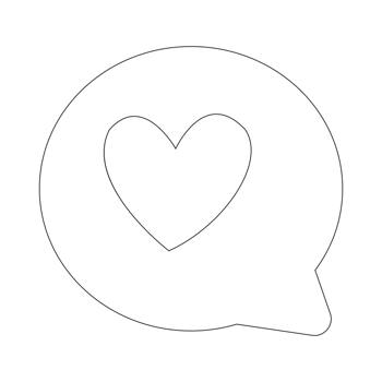 Love Chat Valentine Sticker Outline 2D Illustration png