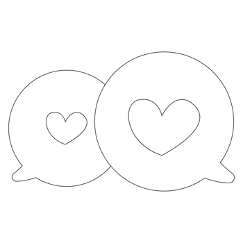 Chat Love Valentine Sticker Outline 2D Illustration png