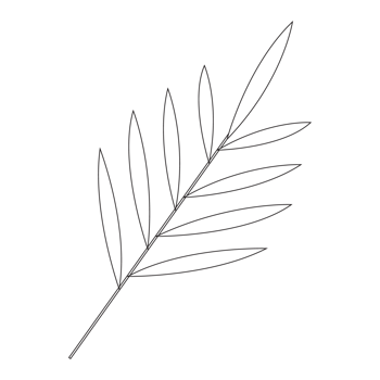 Pink Leaf Valentine Sticker Outline 2D Illustration png