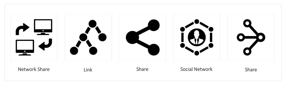 network share, link and share vector