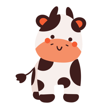 cute cartoon cow sticker png