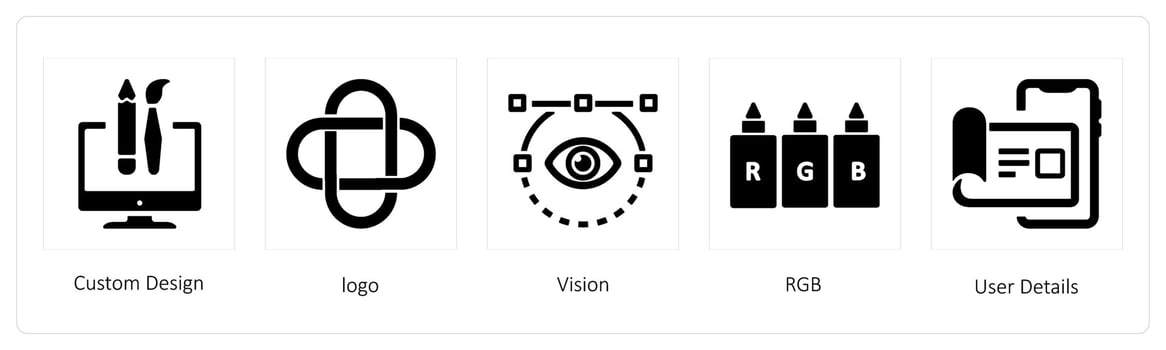 Custom Design, logo and vision vector