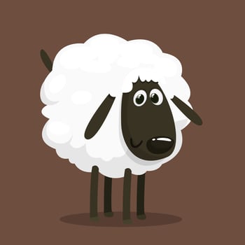 Funny cartoon sheep illustration vector