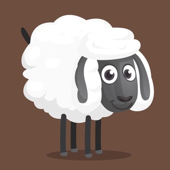Funny cartoon sheep illustration vector