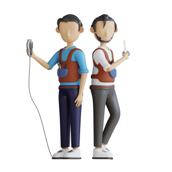 Barber Shop 4 Character 3D Illustrations png