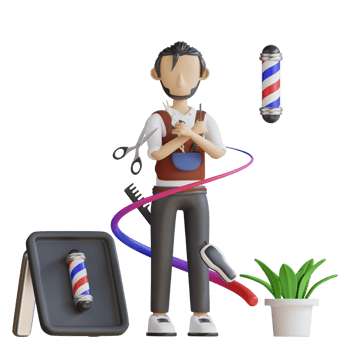 Barber Shop 2 Character 3D Illustrations png
