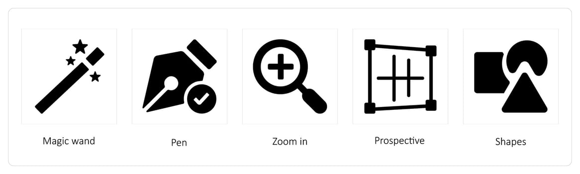 Magic wand, Pen, Zoom in vector