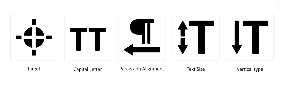 target, capital letter, Paragraph Alignment vector