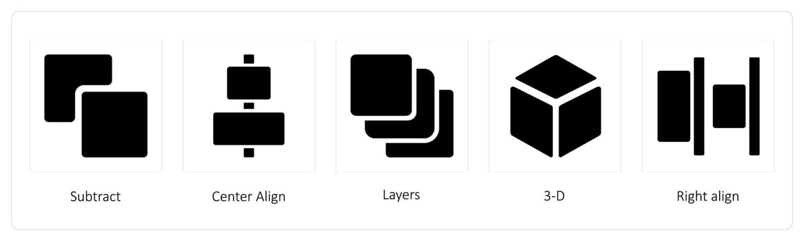 Subtract, Center Align, Layers vector