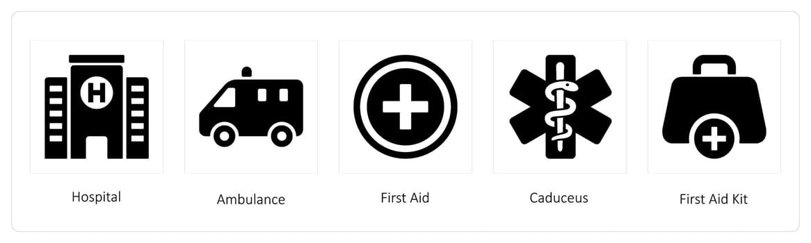 Hospital, Ambulance, First Aid vector