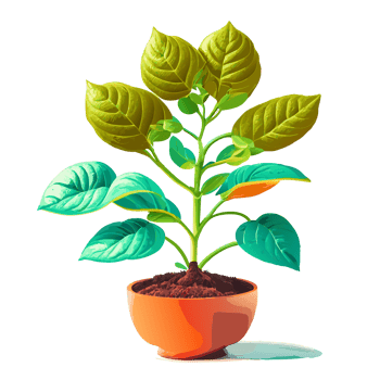 Watercolor Young green plant growing. AI generative png