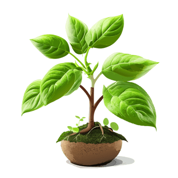 Watercolor Young green plant growing. AI generative png
