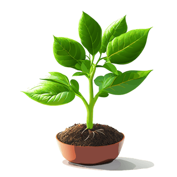 Watercolor Young green plant growing. AI generative png