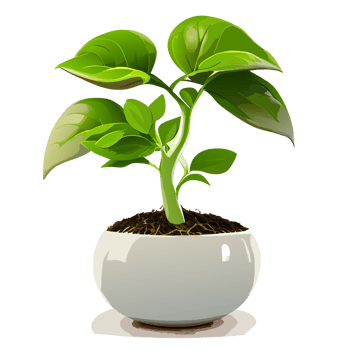 Watercolor Young green plant growing. AI generative png