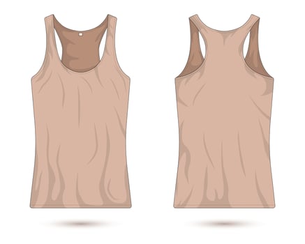 Womens tank top sleeveless shirt front and back view vector
