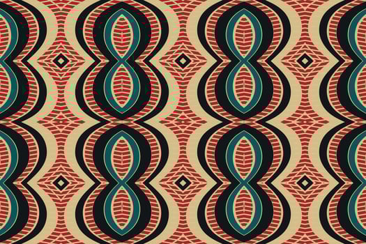 Ikat Floral Paisley Embroidery Background. Ikat Seamless Pattern Geometric Ethnic Oriental Pattern Traditional. Ikat Aztec Style Abstract Design for Print Texture,fabric,saree,sari,carpet. vector