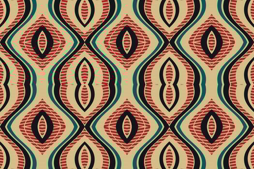 Ikat Floral Paisley Embroidery Background. Ikat Stripes Geometric Ethnic Oriental Pattern Traditional. Ikat Aztec Style Abstract Design for Print Texture,fabric,saree,sari,carpet. vector