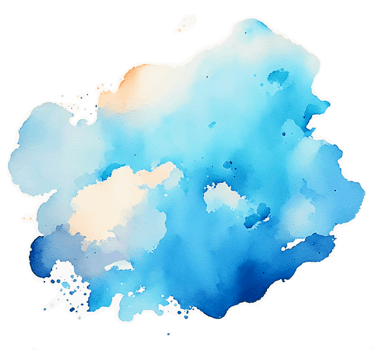 A Blue Watercolor Ink Stain Backdrop Element AI Generative png