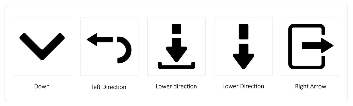Down, left Direction, Lower direction vector