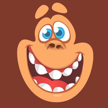 Cartoon happy monkey face avatar. illustration vector