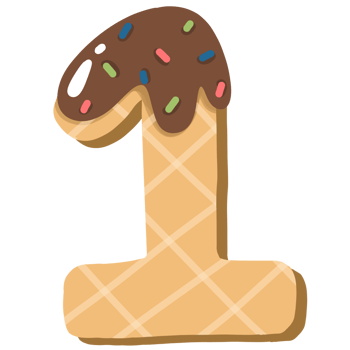 Ice cream number waffle png