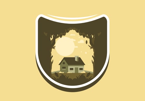 Colorful flat illustration of a simple house vector