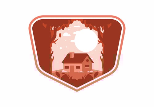 Colorful flat illustration of a simple house vector