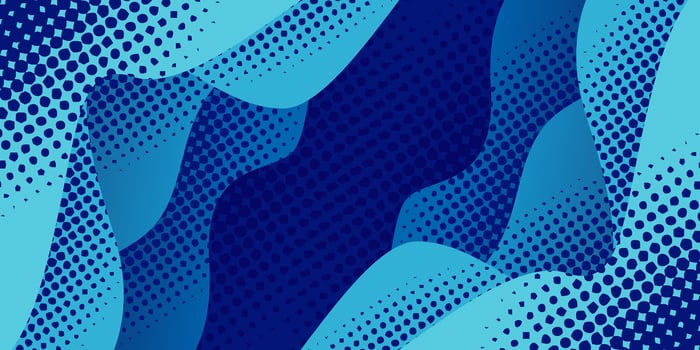 blue liquid wave background with dots pattern for modern themed design vector