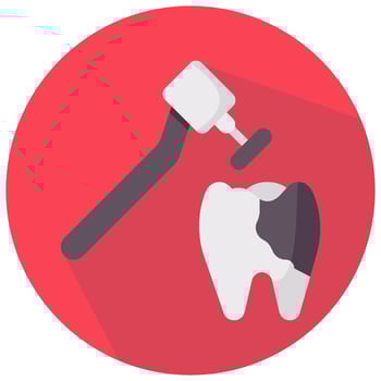 teeth cleaning vector round flat icon