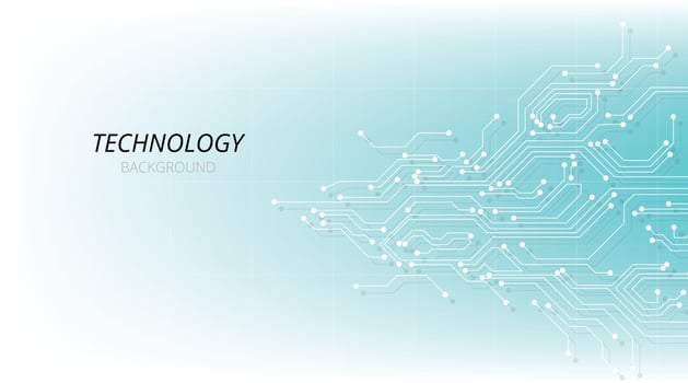 Technology circuit diagram on white, blue background. vector