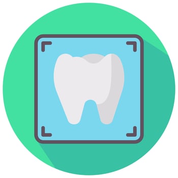 tooth xray vector round flat icon